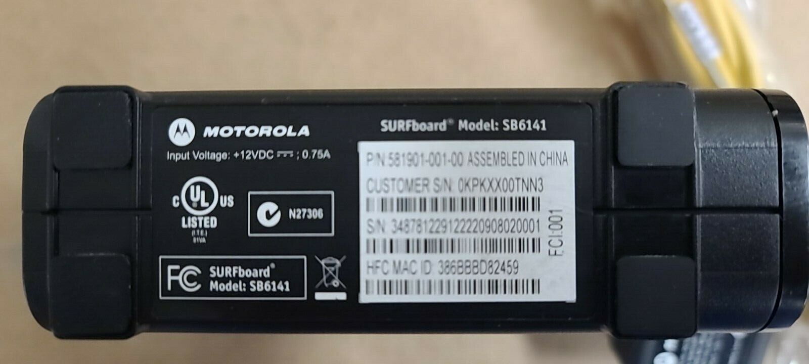 A lot of 10 Motorola SURFboard SB6141 8×4 DOCSIS 3.0 Cable Modem (w/ac & cat5)