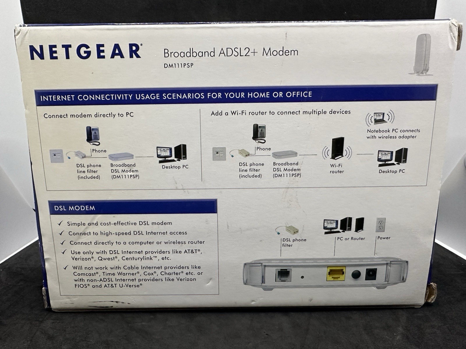 NETGEAR Broadband ADSL2+ Modem DM111PSP DSL Modem Never Used