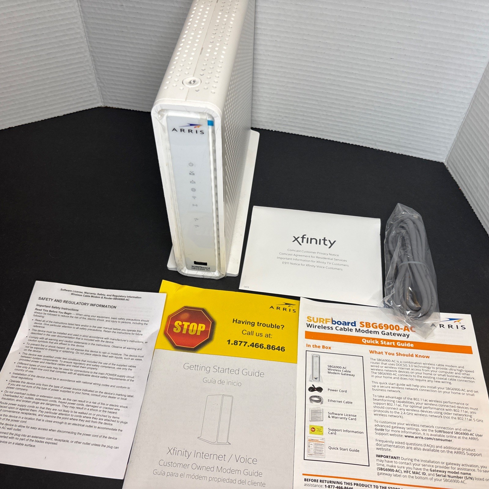 ARRIS SUFFBOARD SBG6900 -AC Docsis 3.0 Cable Mode. & Wi-Fi Router (WHITE)