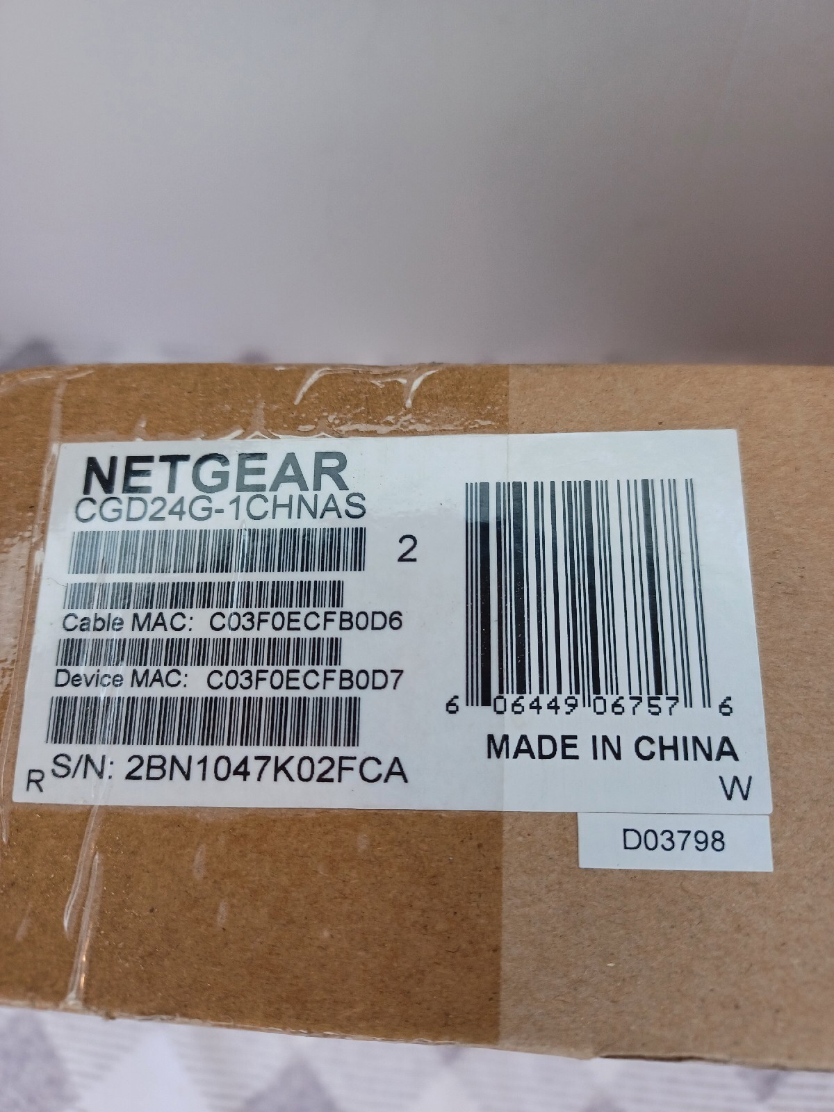Netgear Wireless Cable Modem Gateway CGD24G . New