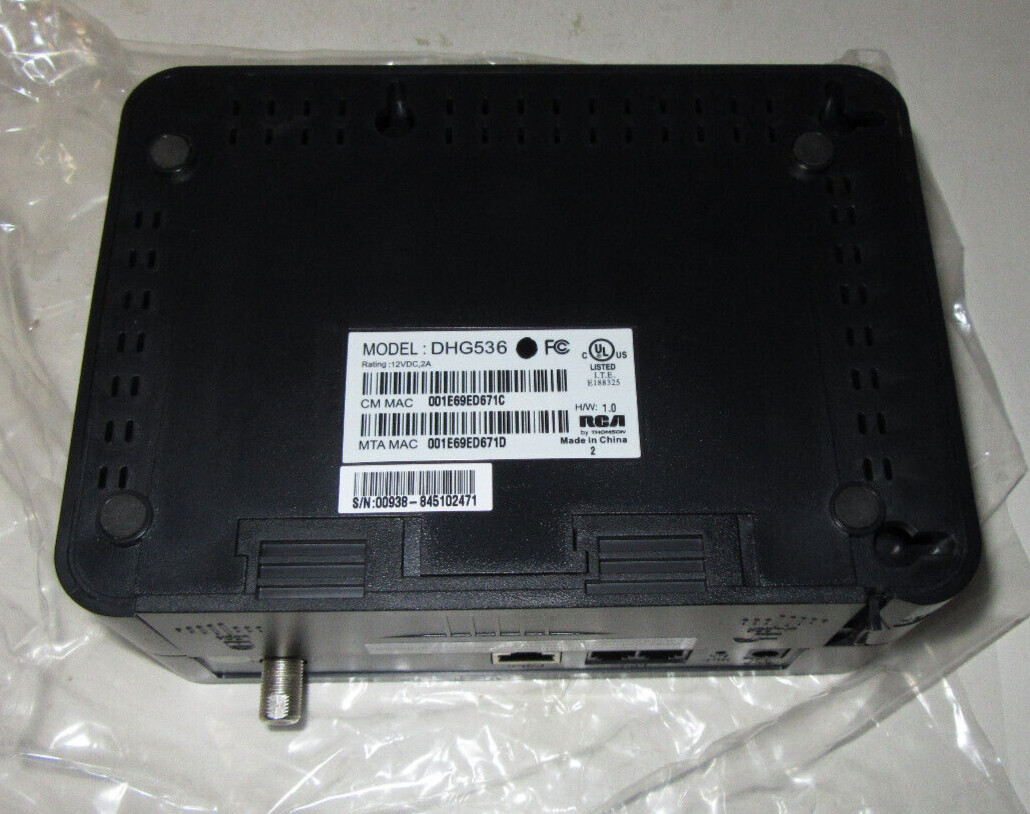 RCA Thomson Model DHG536 Digital Broadband Data and Voice Gateway Modem Opan Box