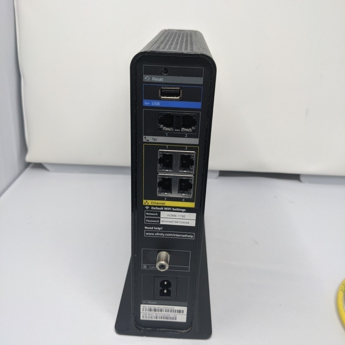 XFINITY Modem/Router/WIFI Arris Model TG862G/CT Used WiFi 802.11n Ethernet Tel