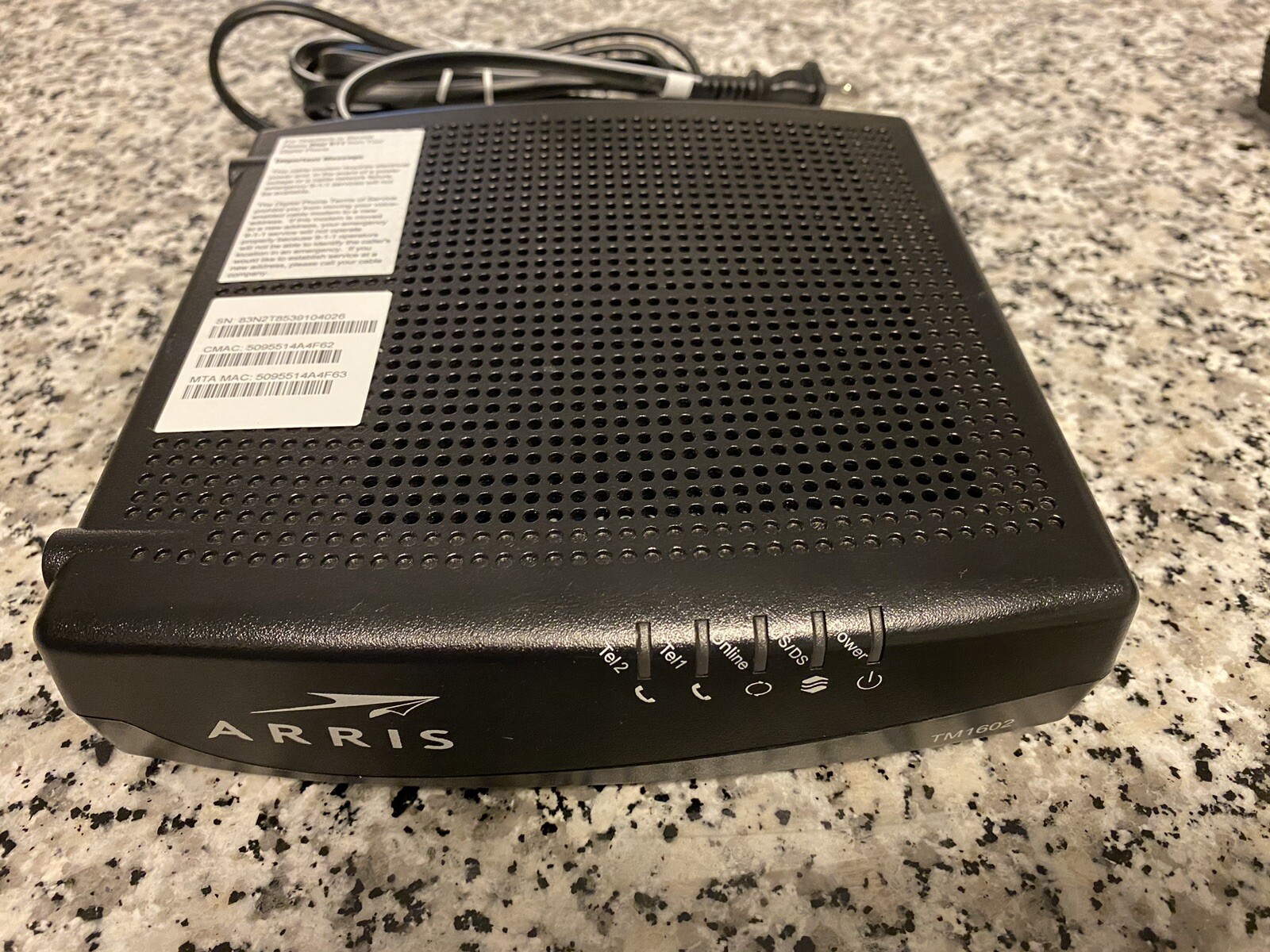 Arris TM1602A Touchstone DOCSIS 3.0 Modem 960Mbps Optimum