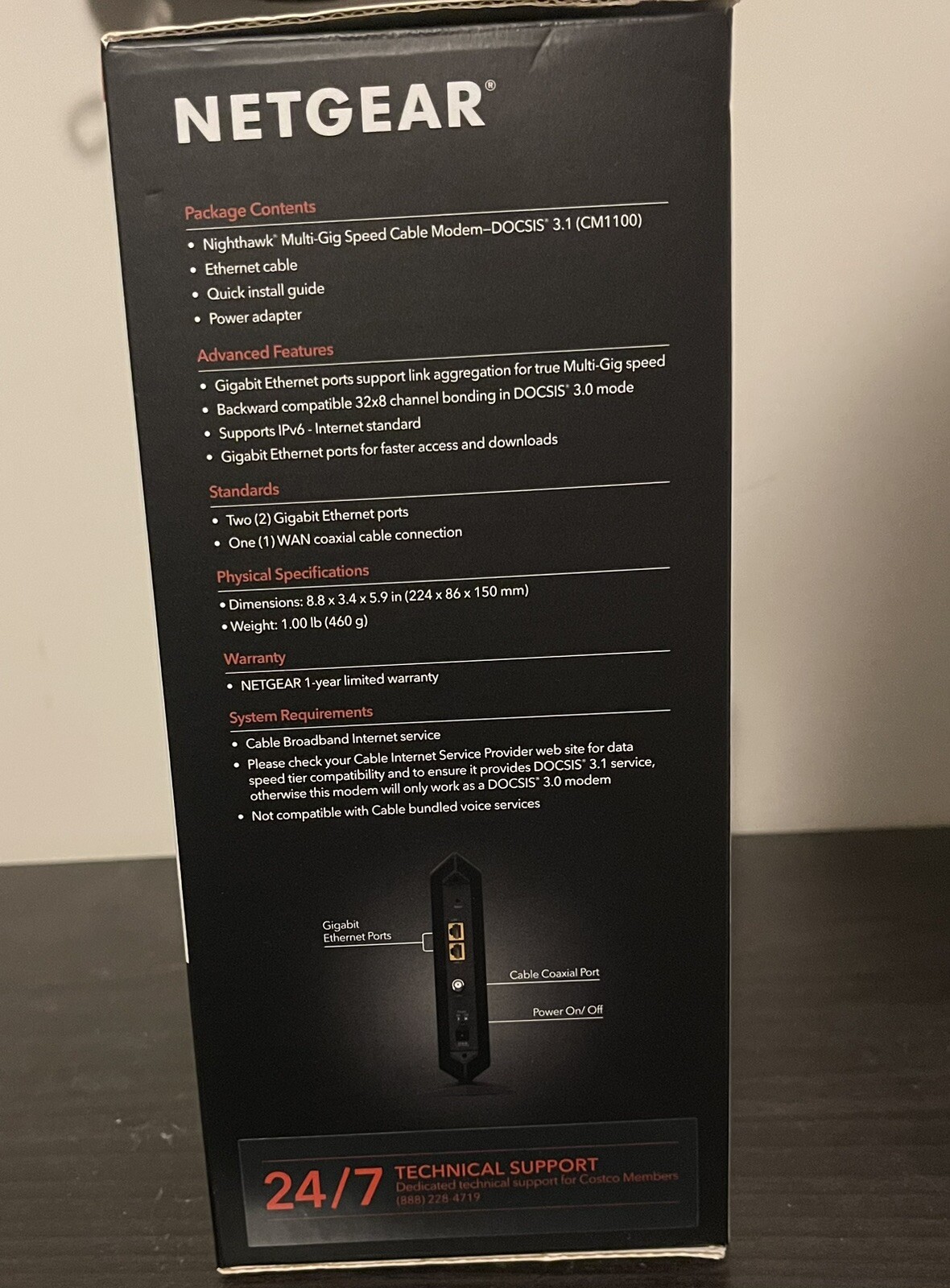 Netgear CM1100 DOCSIS 3.1 Multi-Gig Cable Modem (Supports Link Aggregation)