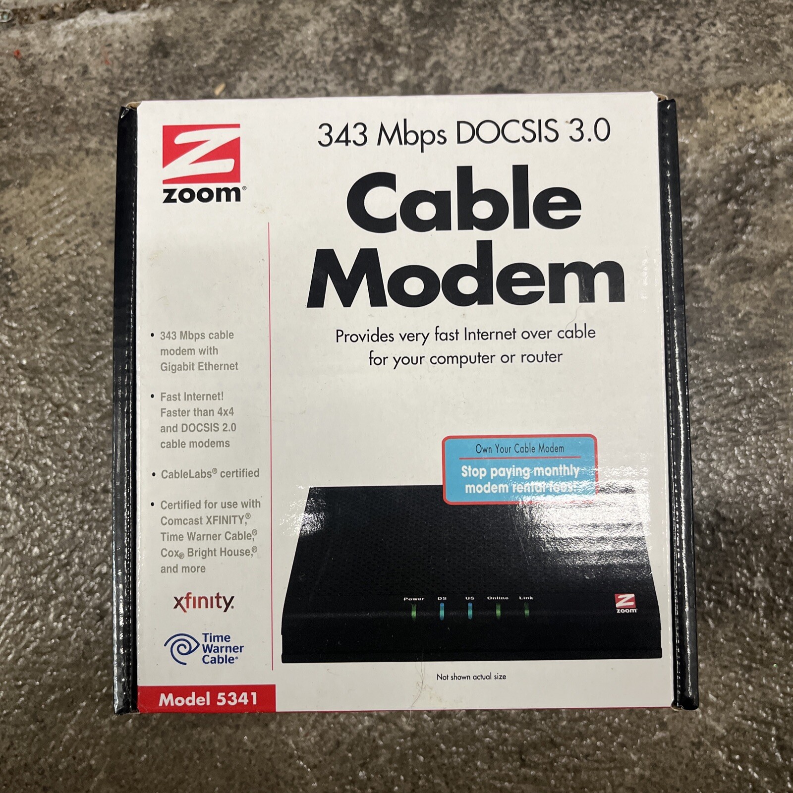 Open But Never Used Zoom DOCSIS 3.0 Cable Modem Model 5341