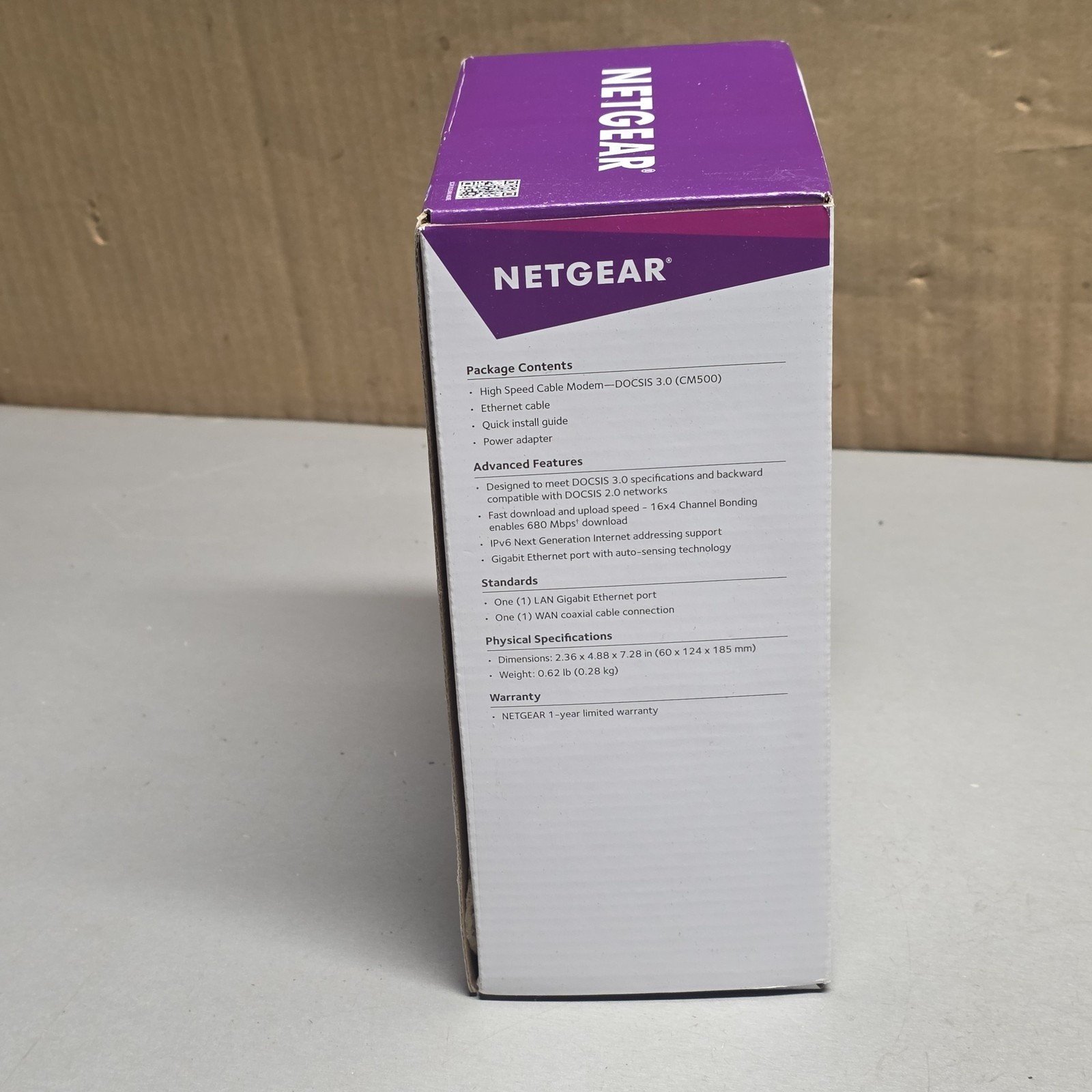 NETGEAR CM500 DOCSIS 3.0 High Speed Cable Modem 16×4 Up to 680 Mbps