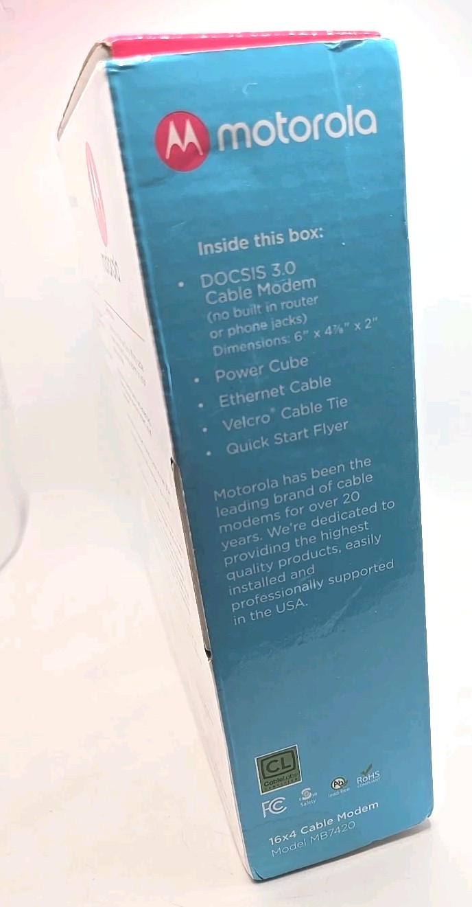 Motorola Cable Modem MB742010 686mbps DOCSIS 3.0 Open Box