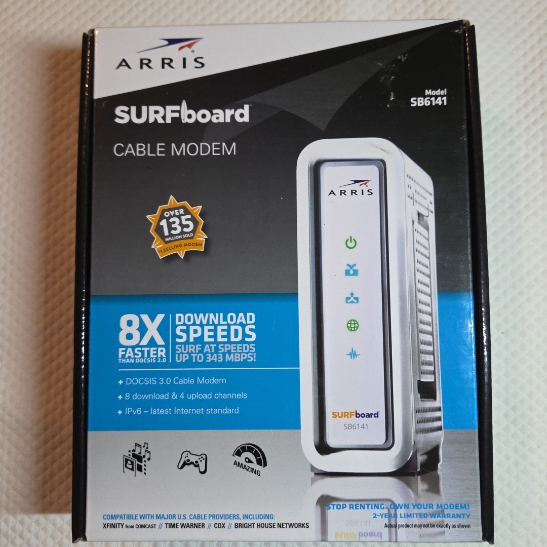 Motorola Arris Surfboard Modem SB6141 White DOCSIS 3.0 400 Series 581902-022-00