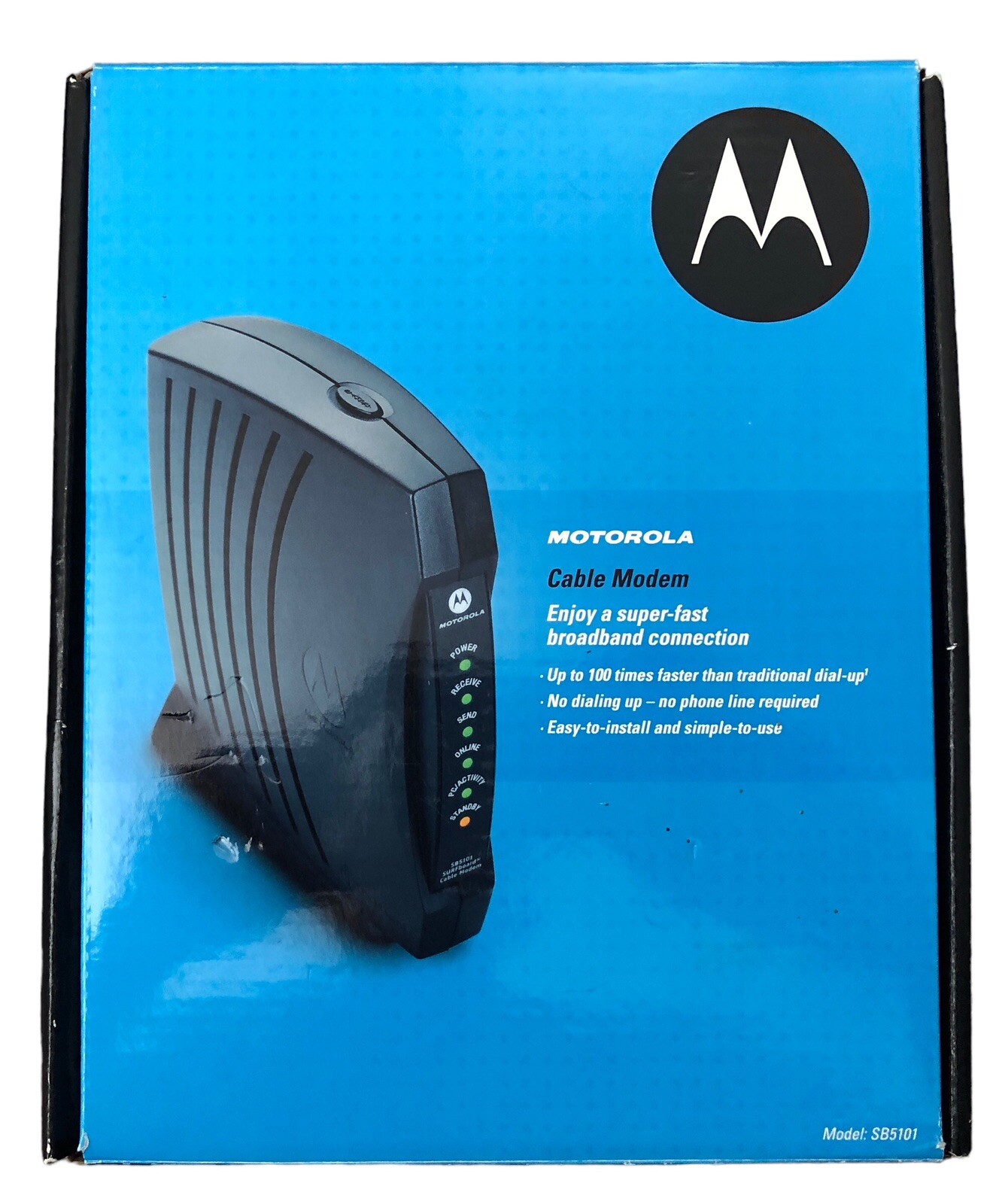 Motorola SB5101 Cable Modem With ac/dc adapter & Ethernet Cable Unused OPEN BOX