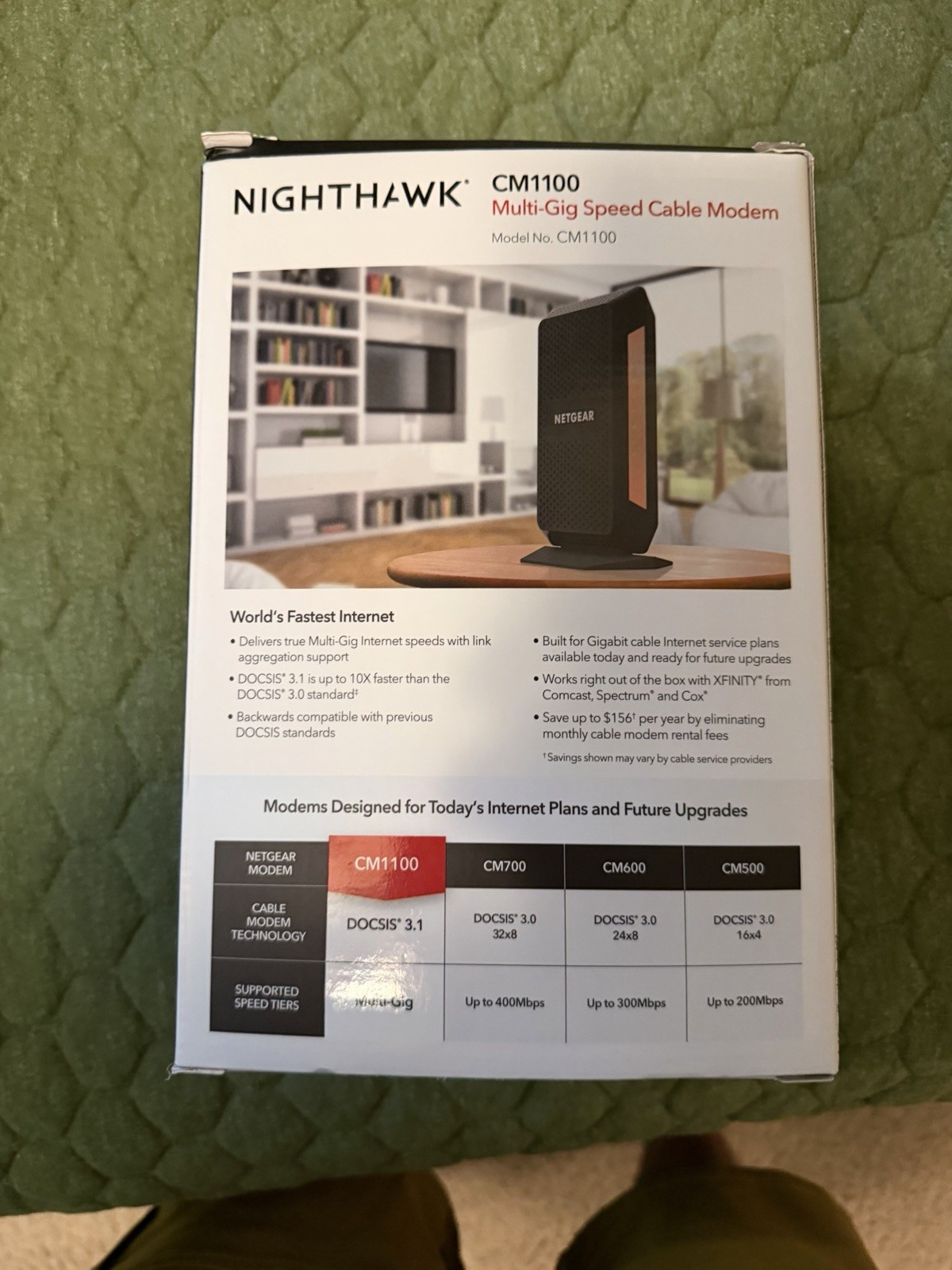 NETGEAR Nighthawk CM1100 DOCSIS 3.1 1Gbps Multi-Gig Cable Modem