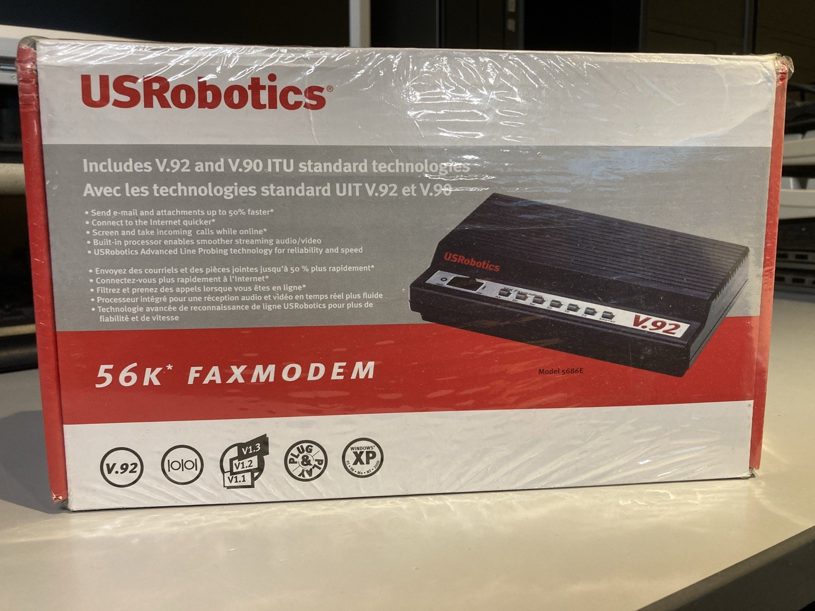 US Robotics 56K Fax Modem Model 5686E V.92 & V.90 ITU Standard Technologies