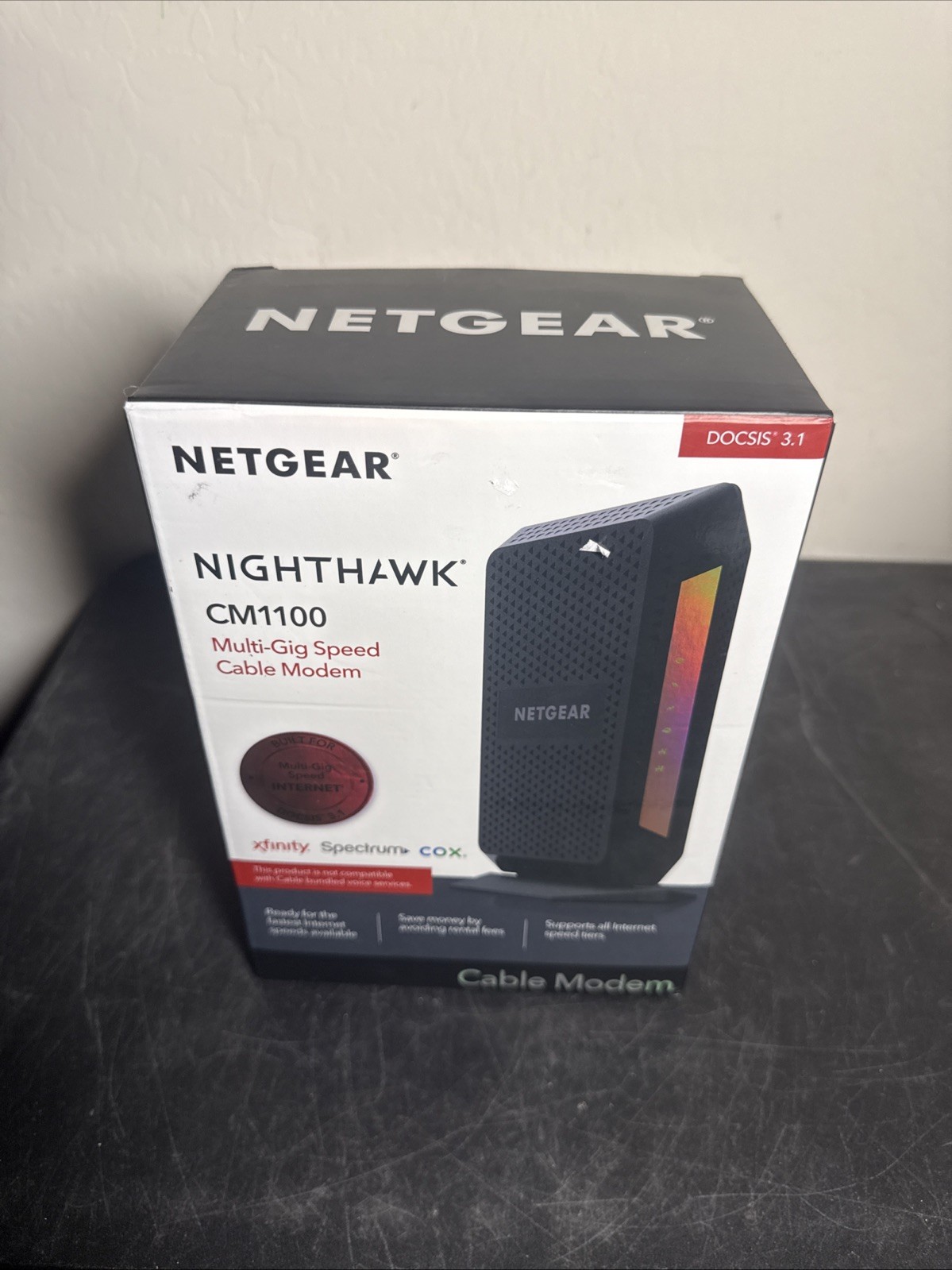 NETGEAR NIGHTHAWK CM1100 Cable Modem DOCSIS 3.1 Multi-Gig SpeedModem