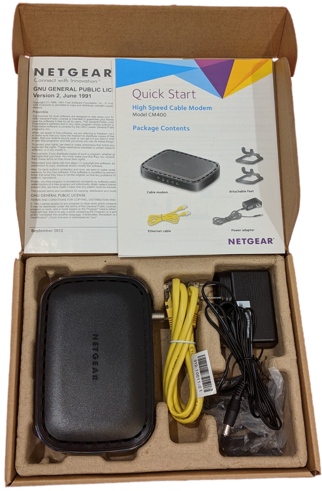 Netgear High Speed DOCSIS 3.0 Cable Modem Model CM400AZNA.