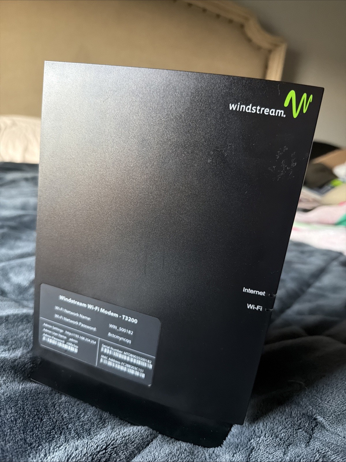 Windstream Actiontec T3200 Wi-Fi Modem Router 2.4GHz- No Power Cord