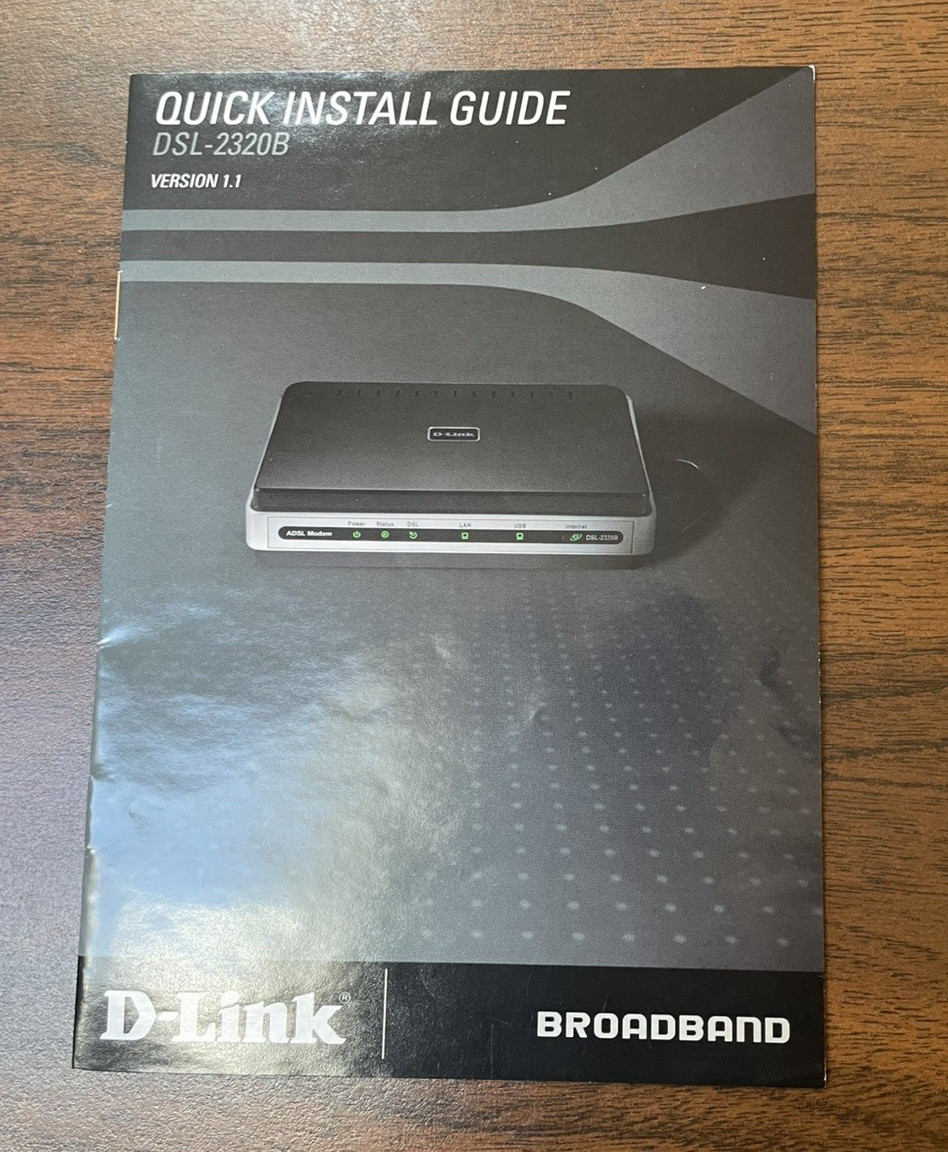 D-Link ADSL Modem Model : DSL-2320B Complete With Charger Cables Refurbished