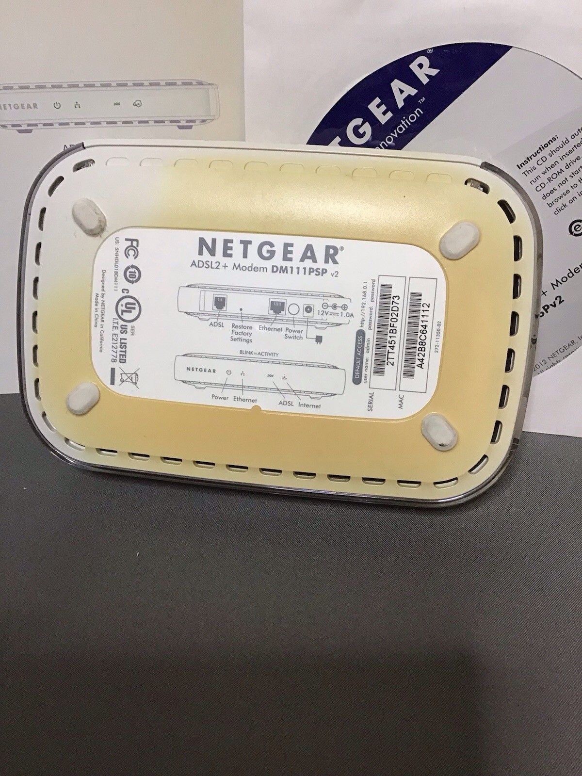 NETGEAR Broadband ADSL2+ Modem DM111PSP . DSL Modem.
