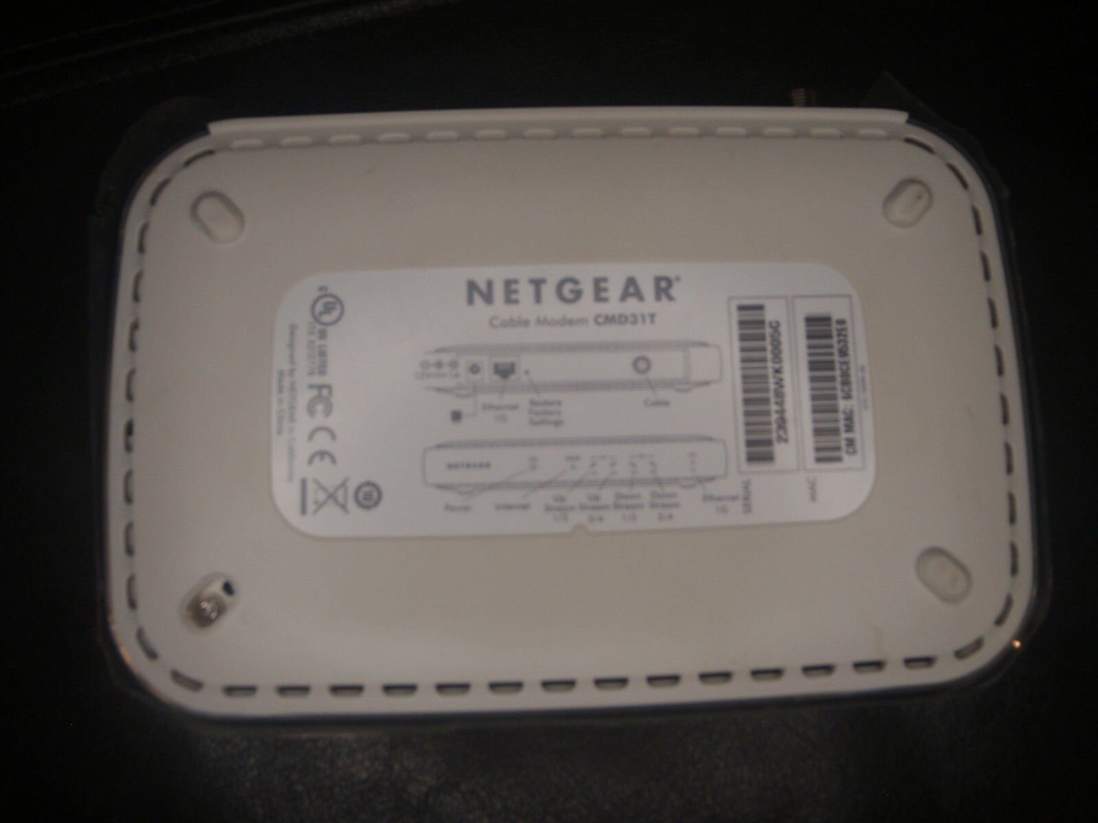Used NETGEAR CMD31T (4×4) Cable Modem (CMD31T) DOCSIS 3.0 Cable Modem Comcast