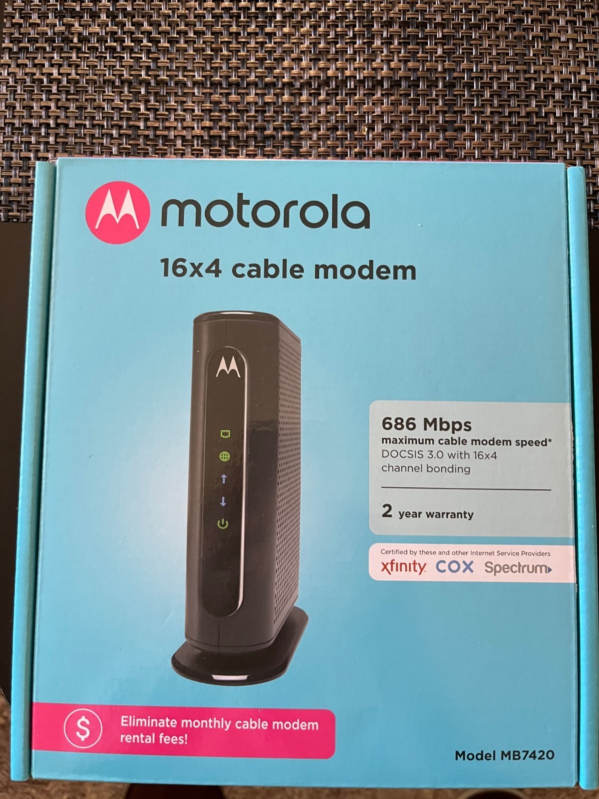 Motorola MB742010 686mbps DOCSIS 3.0 Cable Modem [Perfect Condition]