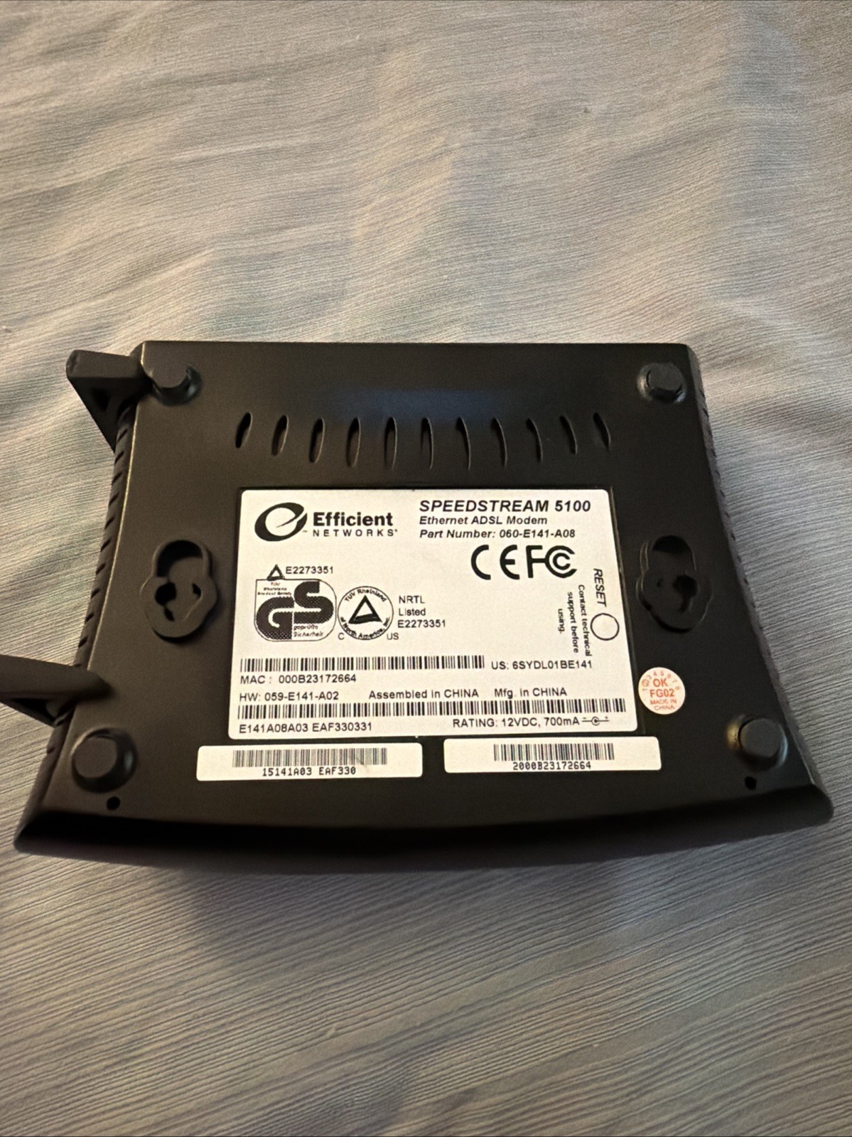Efficient Networks SpeedStream 5100 (12A-5100-701) 24 Mbps – No Power Supply