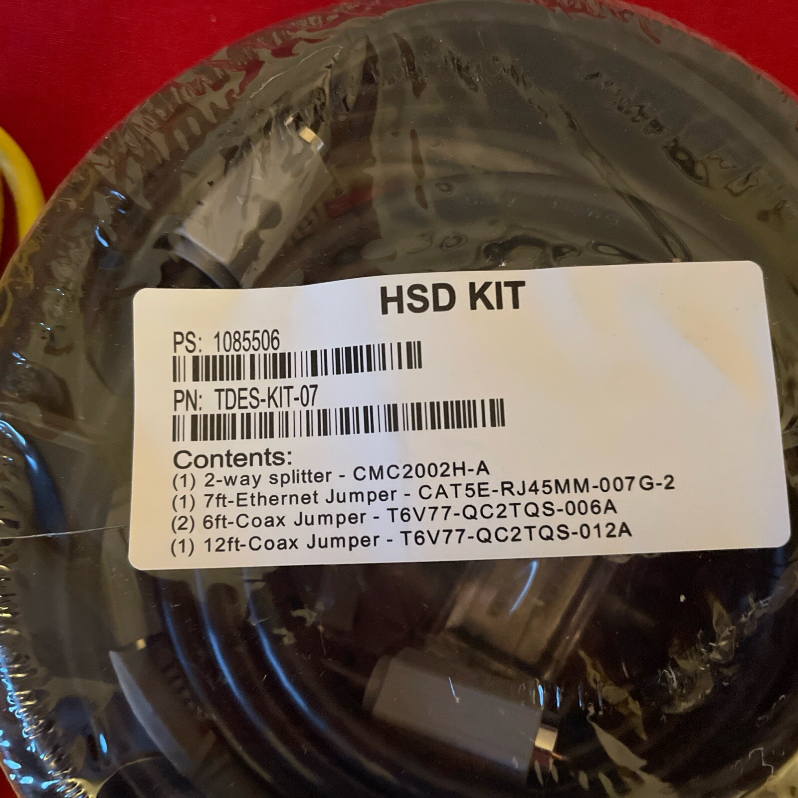 HSD Kit ( 7 ft Ethernet & 6 and 12 ft. Coax (jumpers) Cables plus Splitter) NEW