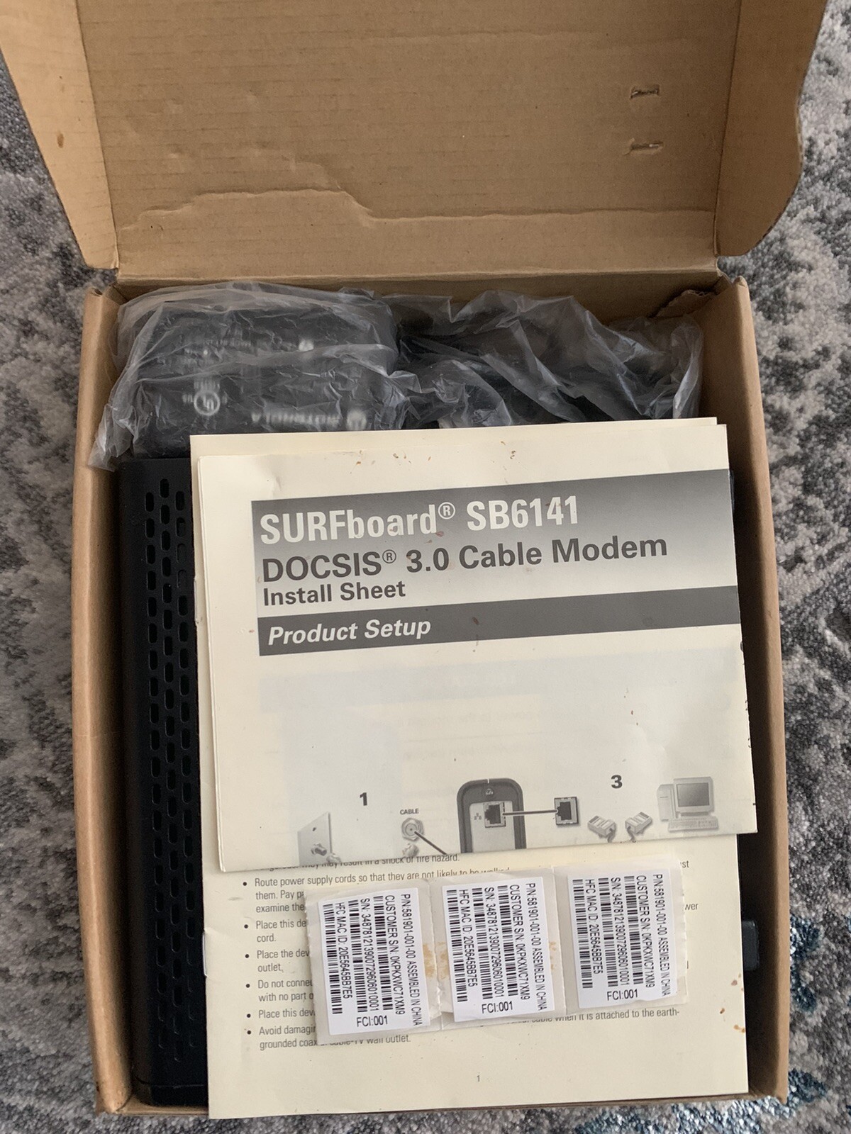 Motorola Arris Surf Board Modem SB6121 DOCSIS 3.0 Internet Cable,200 Series