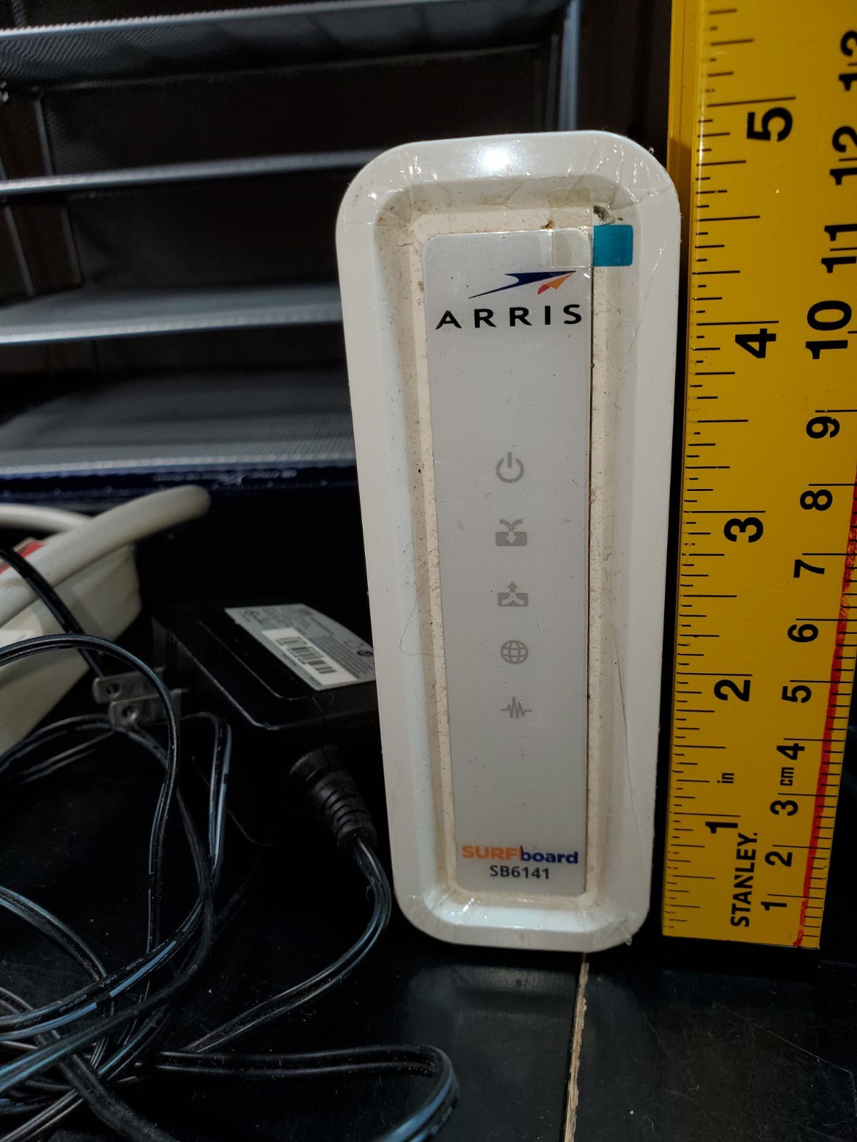 ARRIS Surfboard SB6141 White Cable Modem+AC Adapter+coax Cable+extension Panel