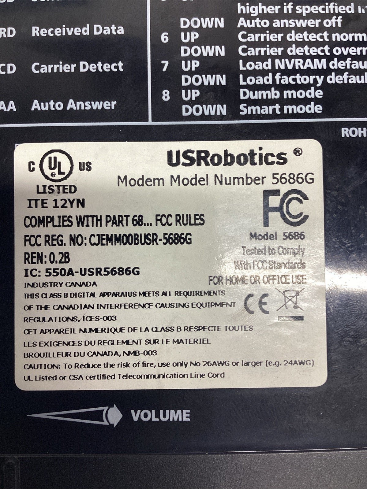 USRobotic 5686G V92 External Faxmodem P-447