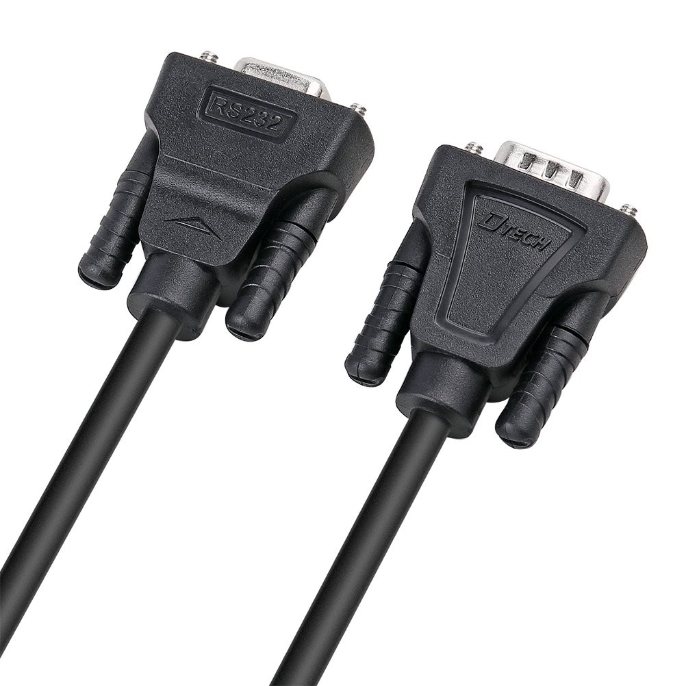 DB9 RS232 Serial Cable 10 Feet M/F Null Modem 7 Wire Crossover Black