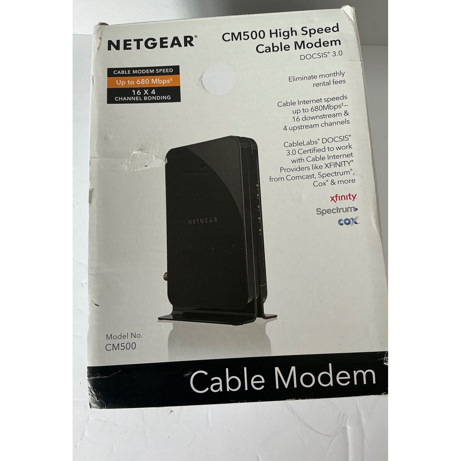 Netgear Cable Modem CM500 DOCSIS 3.0 16×4 High Speed Black Networking