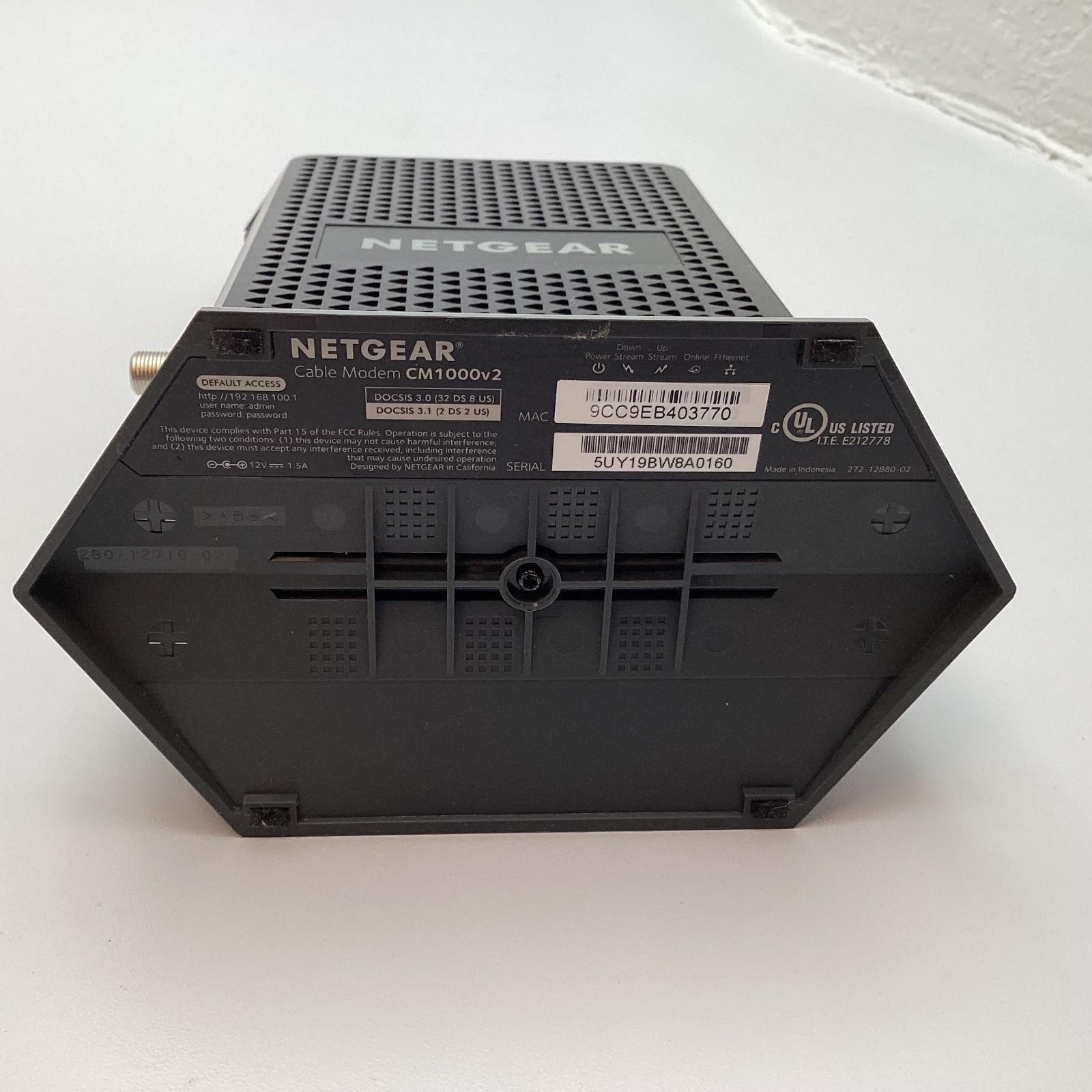 NETGEAR CM1000V2 Nighthawk DOCSIS 3.1 Cable Modem w/ Power Cord – Nice