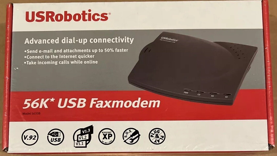 USRobotics 56 K* USB Faxmodem, Model 5633B, New-Sealed