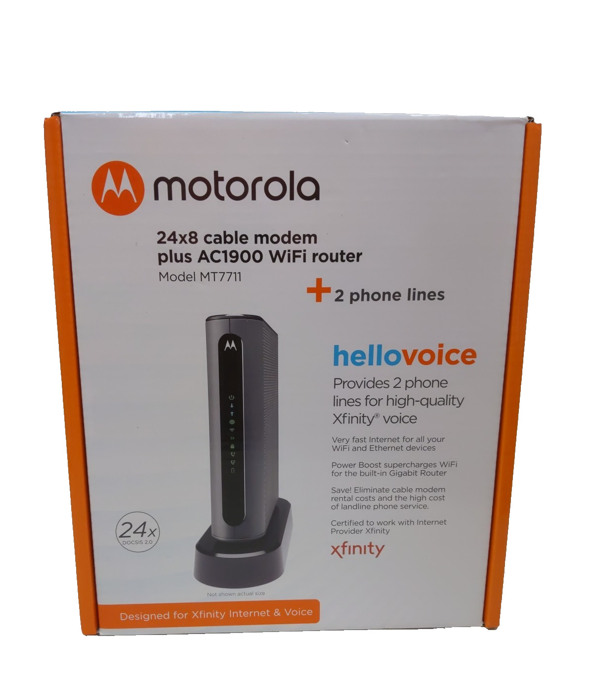 MOTOROLA MT7711 24X8 Cable Modem/Router 2 Phone Ports DOCSIS 3.0 Comcast XFINITY