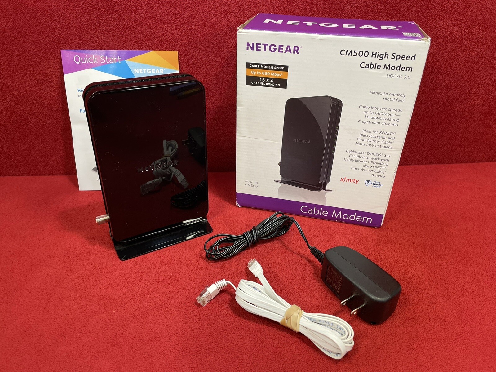 NETGEAR CM500-1AZNAS (16×4) DOCSIS 3.0 Cable Modem Max Download Speeds 680Mbps