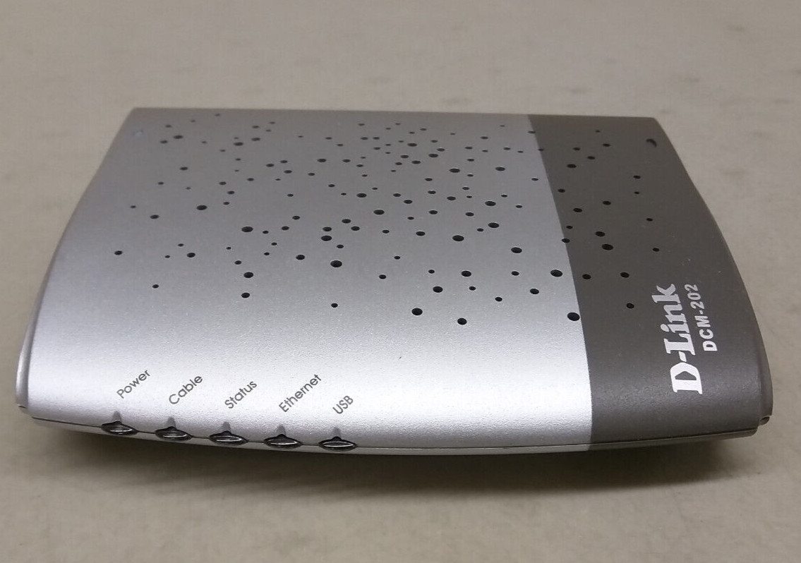 D-Link DCM-202 Cable Modem EUC Ethernet USB Stand CD-ROM