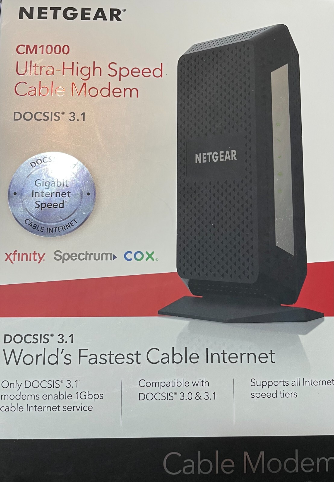 NETGEAR CM1000 Wired-Ethernet (RJ-45) Cable – CM1000100NAS (Black)