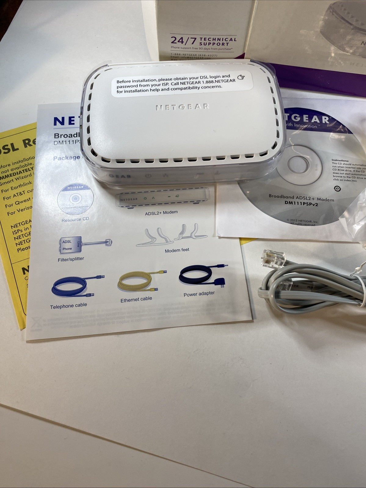 Netgear DSL Broadband ADSL2+ Modem DM111PSP New Open Box