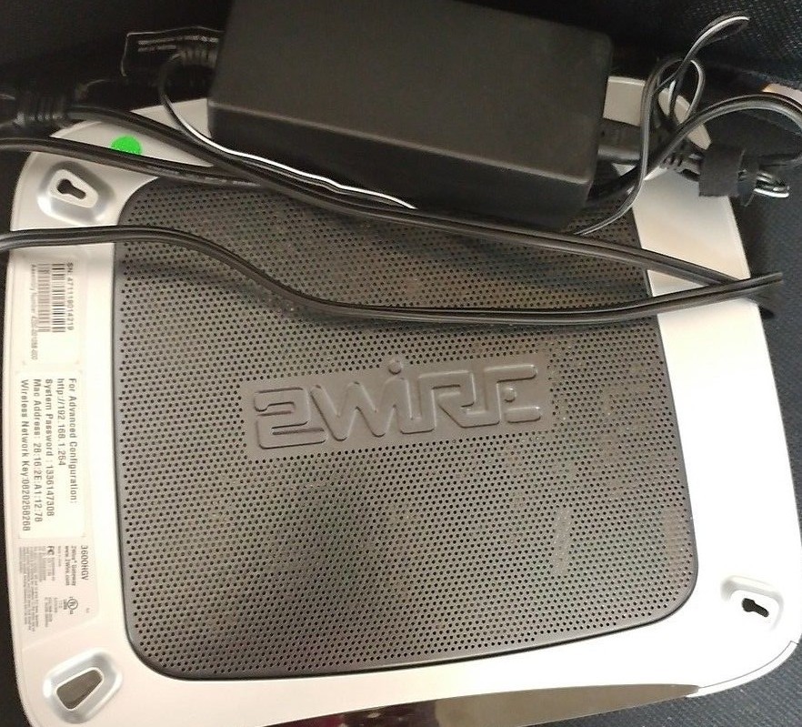 2wire gateway 3600hgv internet modem 4-port wireless router