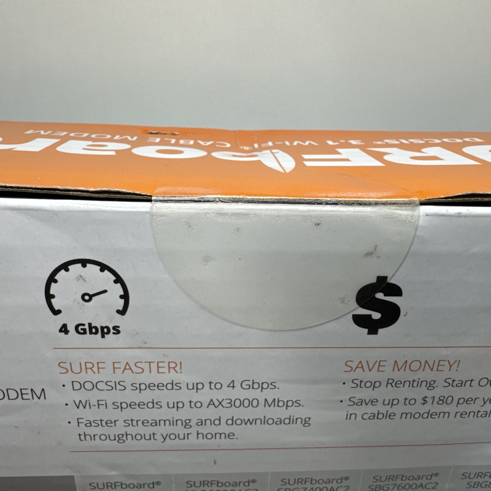 ARRIS Surfboard G34 DOCSIS 3.1 Cable Modem & Wi-Fi 6 Router | AX3000 -Open Box