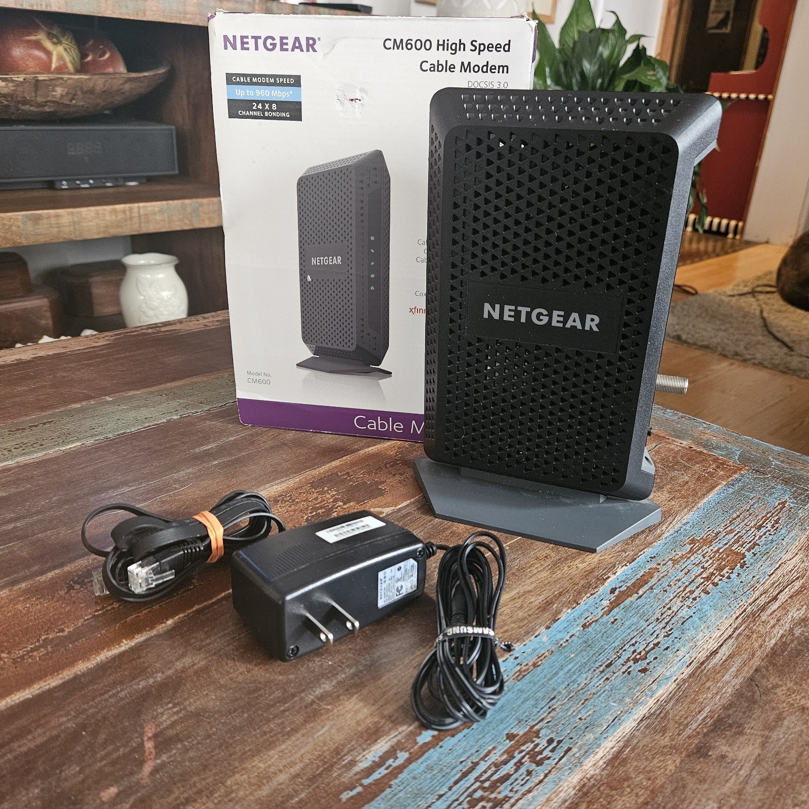 NETGEAR High Speed Cable Modem CM600 Compatible Xfinity Spectrum Cox TV Internet