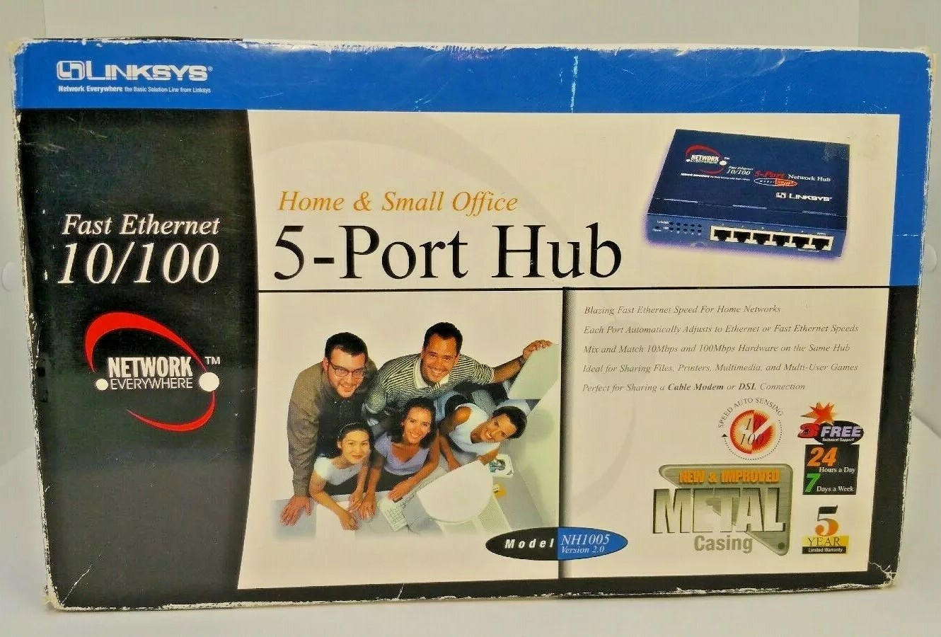 Modem LINKSYS Fast ethernet 10/100 NH1005/NH1005 RQAUS1 5 Port Hub.