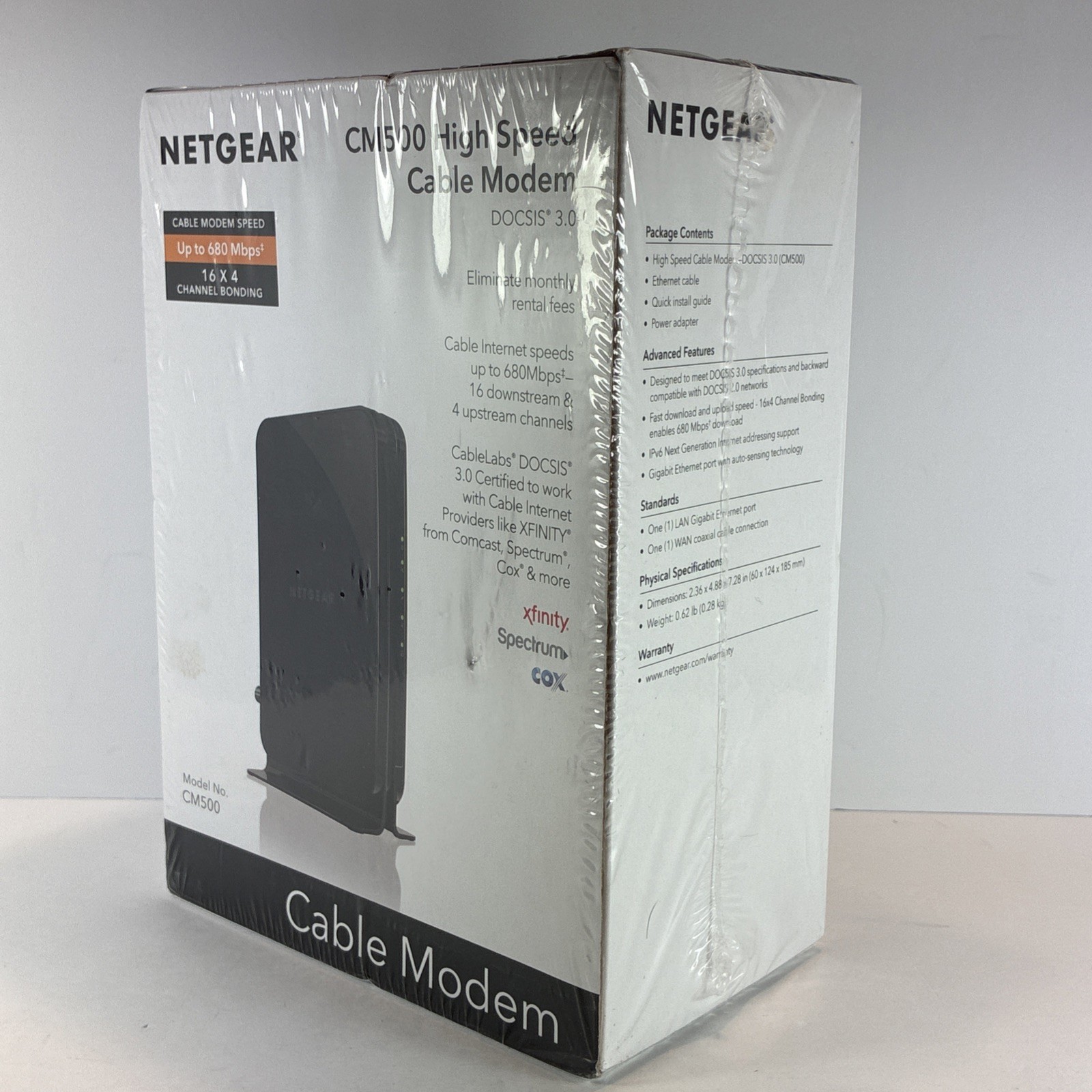 Netgear CM500 High Speed Cable Modem DOCSIS 3.0 680 mbps 16×4 Channel Bonding