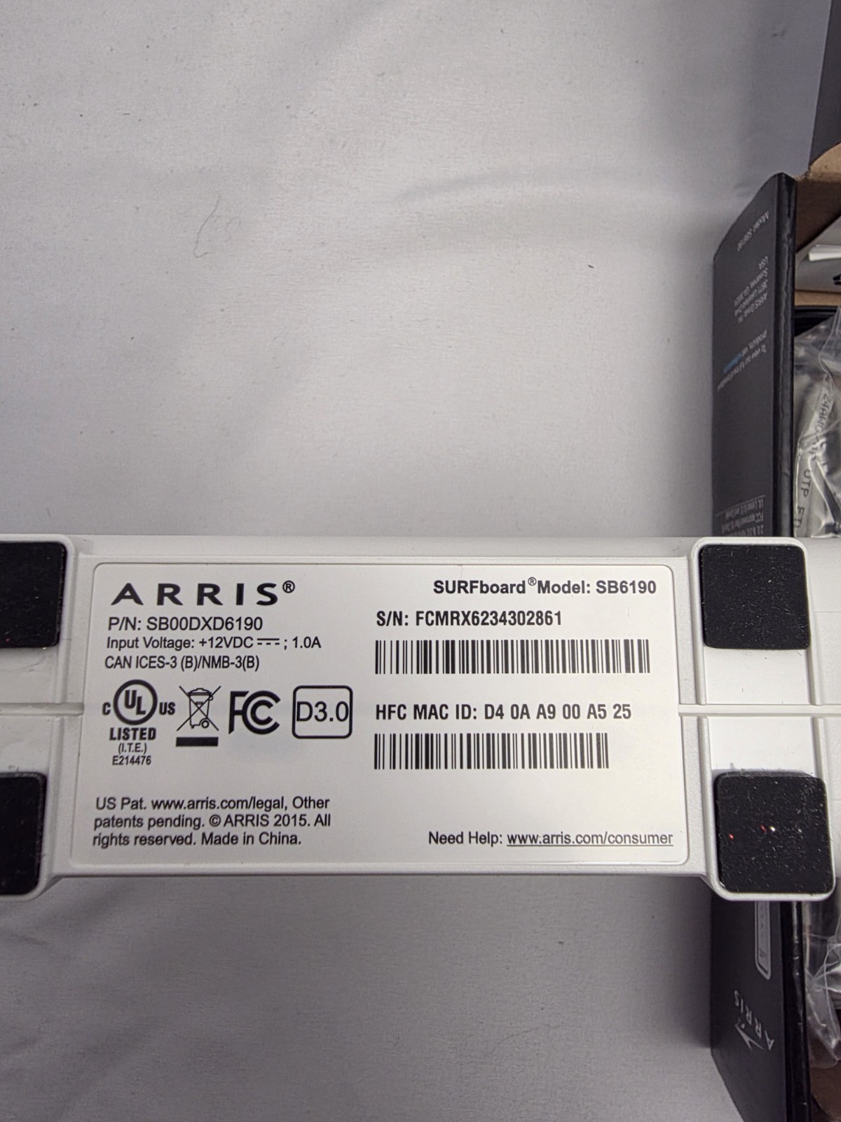 Arris Surfboard Sb6190 DOCSIS 3.0 Cable Modem 32×8 Up To 1.4 GBPS