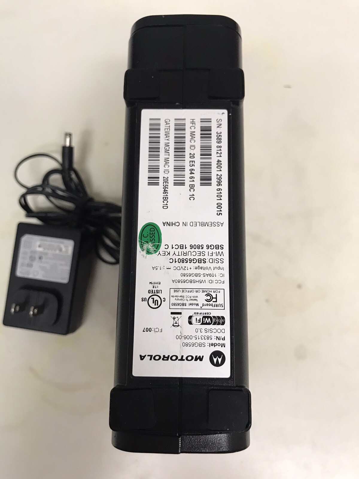 Motorola Router Modem SB6580 Xfinity Comcast