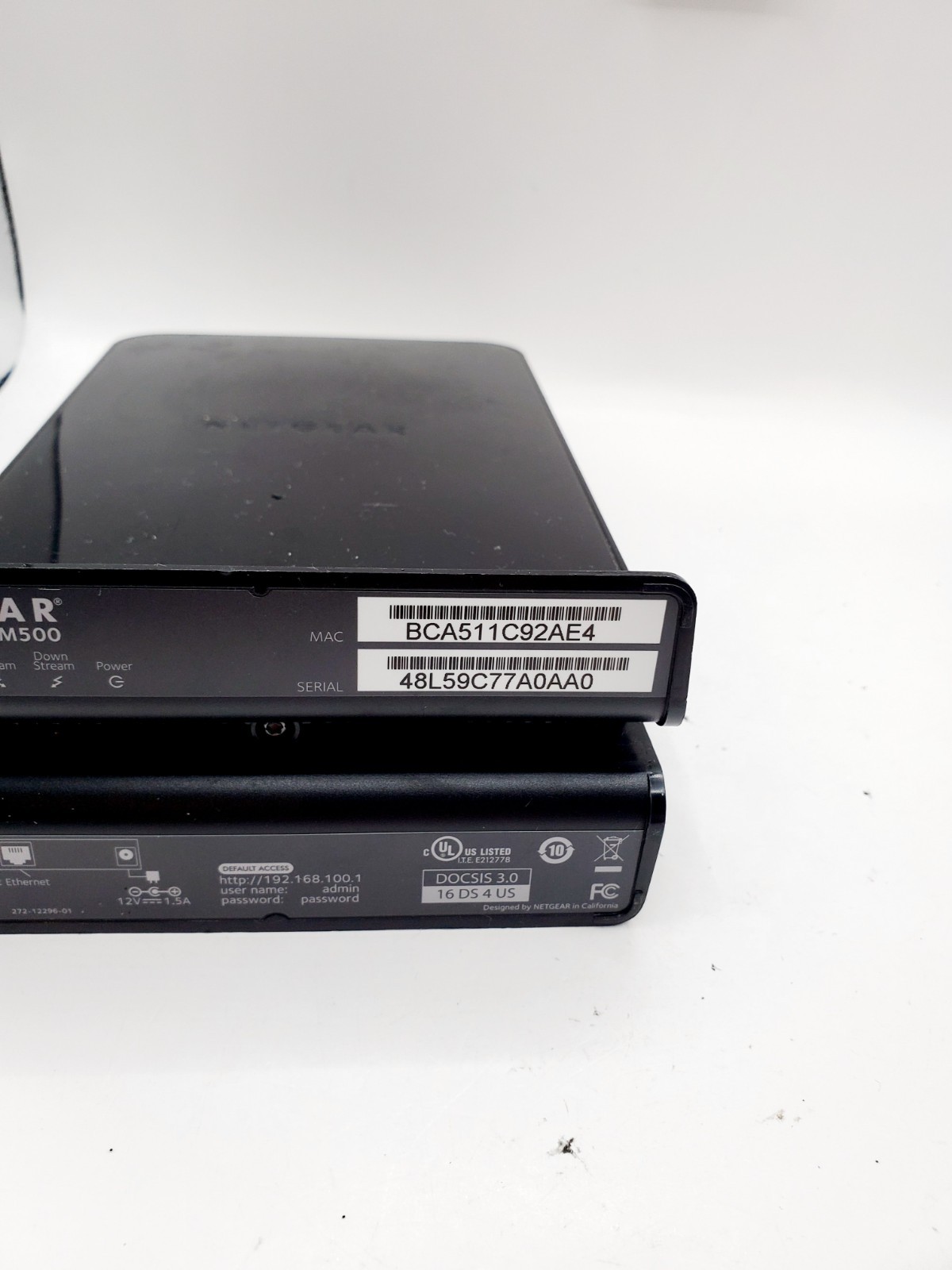 NETGEAR CM500 (CM500100NAS) 680 Mbps – Black (No Cables Provided)