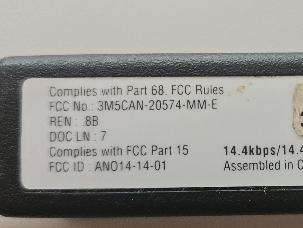DataRex 14.4/14.4 Data/Fax Modem. Kingston, External analog