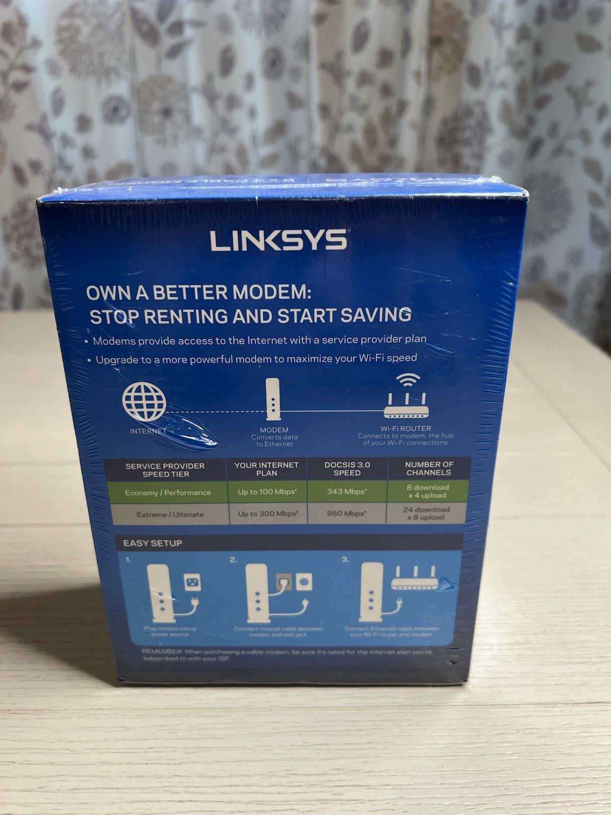 Linksys Modem CM 3008 DOCSiS 3.0 Up To 343 Mbps Cable Modem Sealed NOS