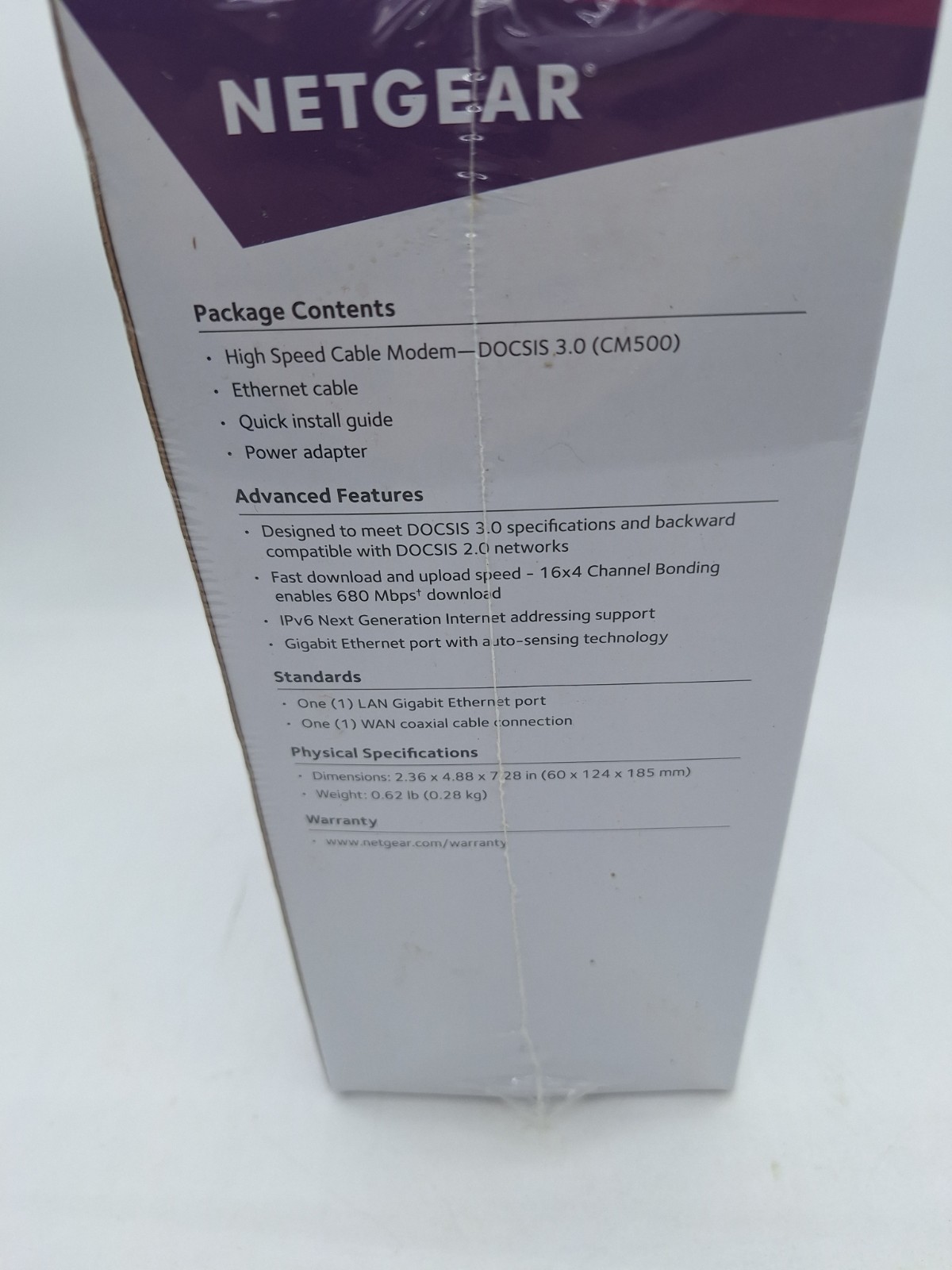 Netgear CM500 High Speed Cable Modem DOCSIS 3.0 NEW