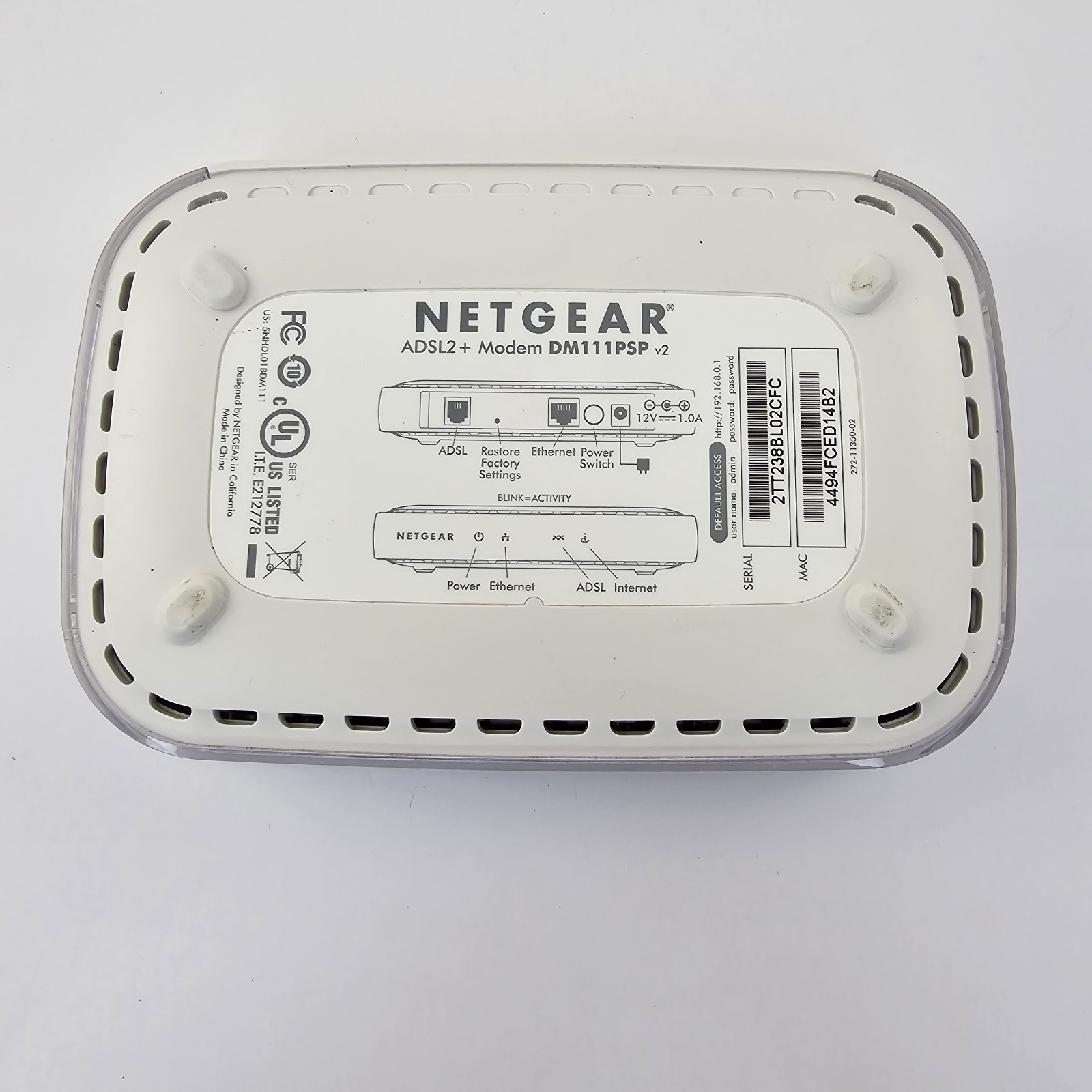 Netgear DM111PSP-100NAS ADSL2+ Wired Modem Single Ethernet Port, DSL Broadband