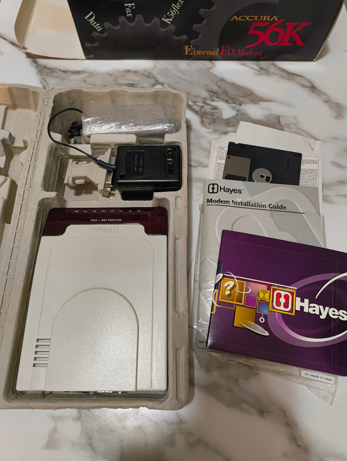 Vintage Accura 56k Modem with Box, Software, Manuals; Open Box
