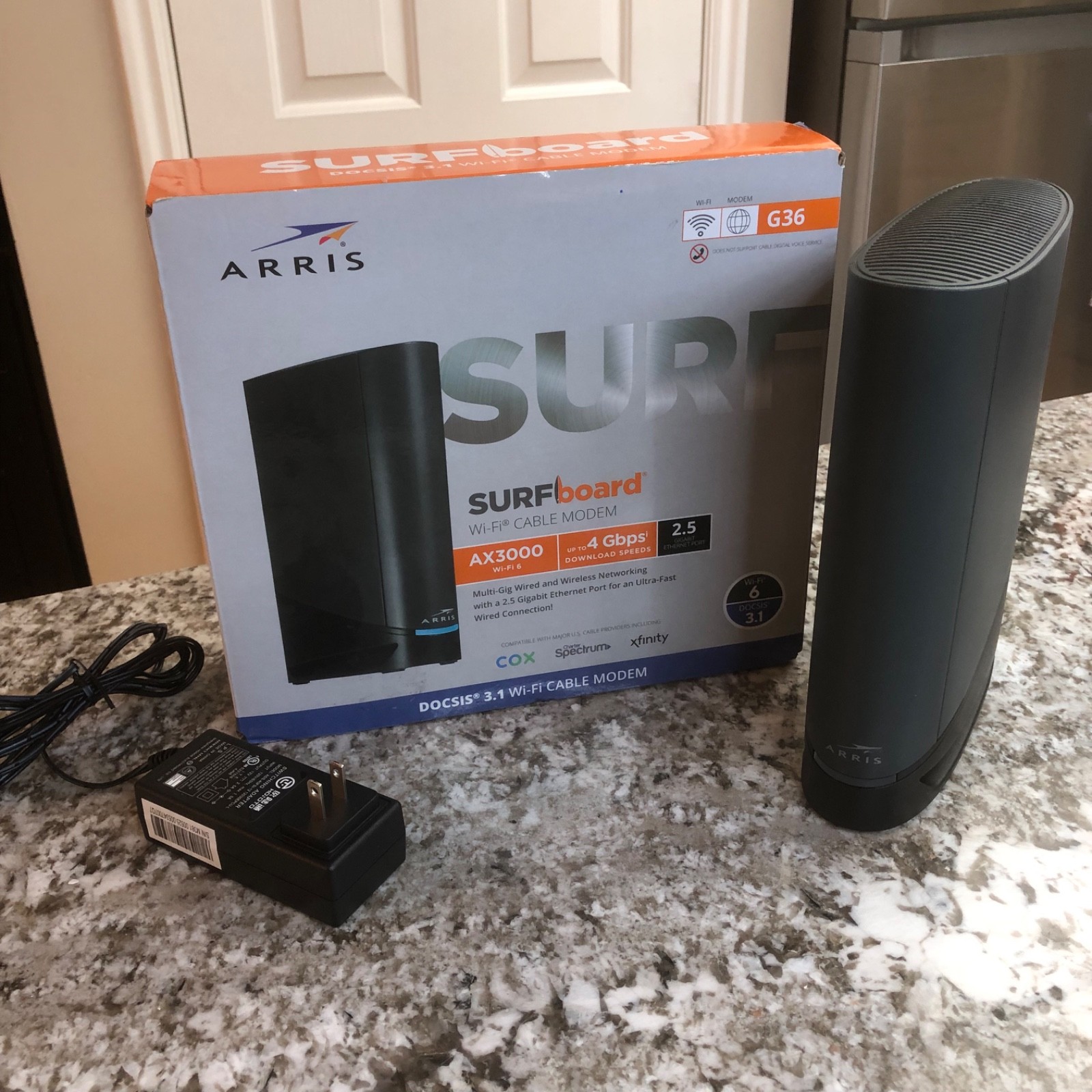 ARRIS SURFboard G36 DOCSIS 3.1 Wi-Fi 6 Cable Modem Router Combo AX3000 Multi-Gig